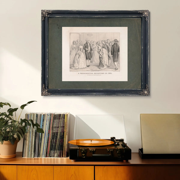 a Presidential Reception in 1789 by General and Mrs Washington 1876 — Framed Wall Art Room View | Bella Frye