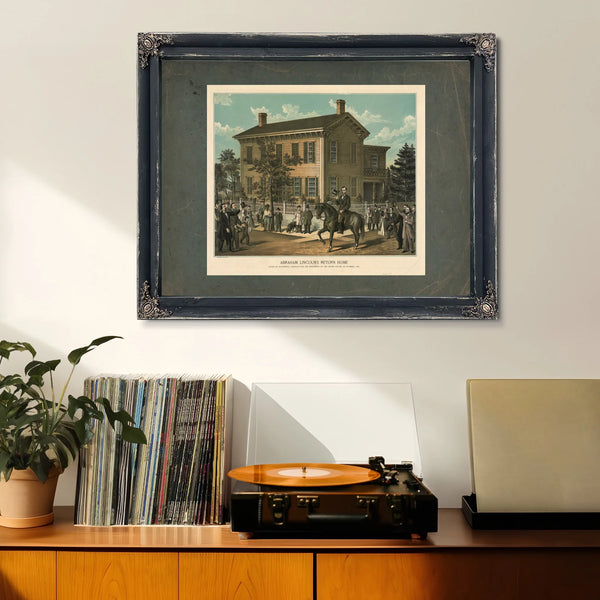 Abraham Lincolns Return Home After His Successful Campaign for the Presidency — Framed Wall Art Room View | Bella Frye