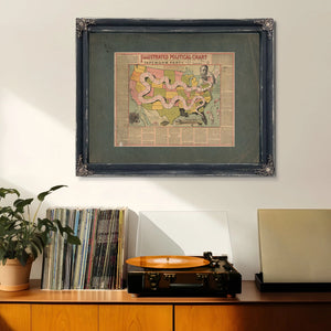 Illustrated Political Chart a Cartoon of American Politics and the Tapeworm — Framed Wall Art Room View | Bella Frye