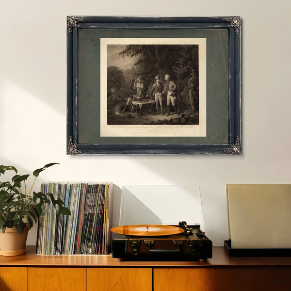 Gen Marion in His Swamp Encampment Inviting a British Officer to Dinner 184 — Framed Wall Art Room View | Bella Frye