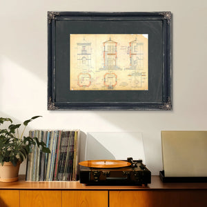 The Keepers Blueprint Baltimore Harbor Light Station Plans of 1885 — Framed Wall Art Room View | Bella Frye