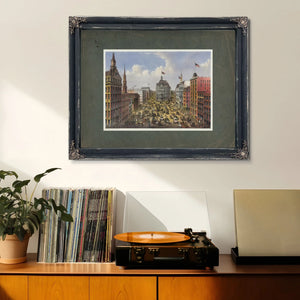 Broadway New York_ From the Western Union Telegraph Building Looking North 1 — Framed Wall Art Room View | Bella Frye