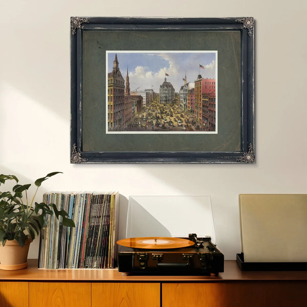 Broadway New York_ From the Western Union Telegraph Building Looking North 1 — Framed Wall Art Room View | Bella Frye