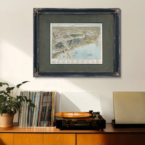 Birds Eye View of the Worlds Columbian Exposition Chicago 1893 1893 — Verdigris Framed Canvas Print | Bella Frye