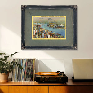 Steel Wings Over Manhattan Vintage Military Aviation Print — Framed Wall Art Room View | Bella Frye