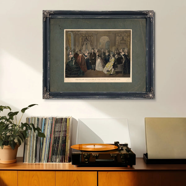 Franklins Reception at the Court of France 1778 Respectfully Dedicated to Th — Framed Wall Art Room View | Bella Frye