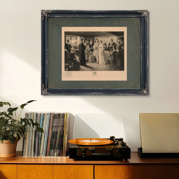 a Colonial Wedding the Marriage of Dr Francis Le Baron and Mary Wilder Plymou — Framed Wall Art Room View | Bella Frye