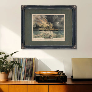 Awful Conflagration of the Steam Boat Lexington in Long Island Sound on Mond — Framed Wall Art Room View | Bella Frye