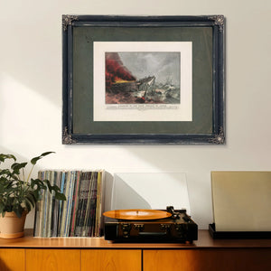Burning of the Ocean Monarch of Boston in the English Channel August 24th 18 — Framed Wall Art Room View | Bella Frye