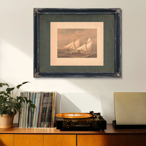 American Yachts Extra Plate for the Americas Cup 1885 Near the Finish Purtia — Framed Wall Art Room View | Bella Frye