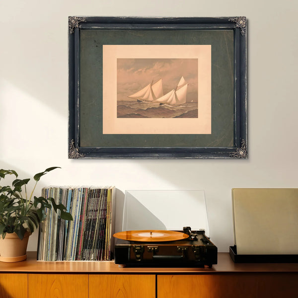 American Yachts Extra Plate for the Americas Cup 1885 Near the Finish Purtia — Framed Wall Art Room View | Bella Frye