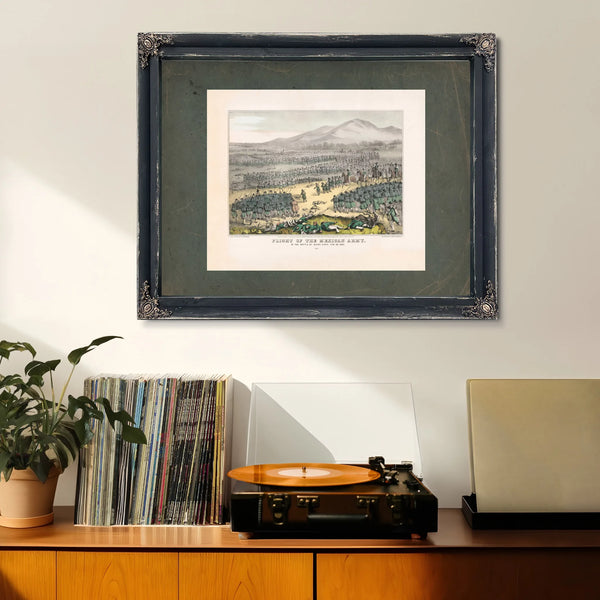 Flight of the Mexican Army at the Battle of Buena Vista Feb 23 1847 1847 — Framed Wall Art Room View | Bella Frye