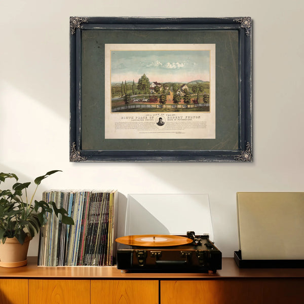 a View of the Birth Place of Robert Fulton Lancaster County State of Pennsylv — Framed Wall Art Room View | Bella Frye