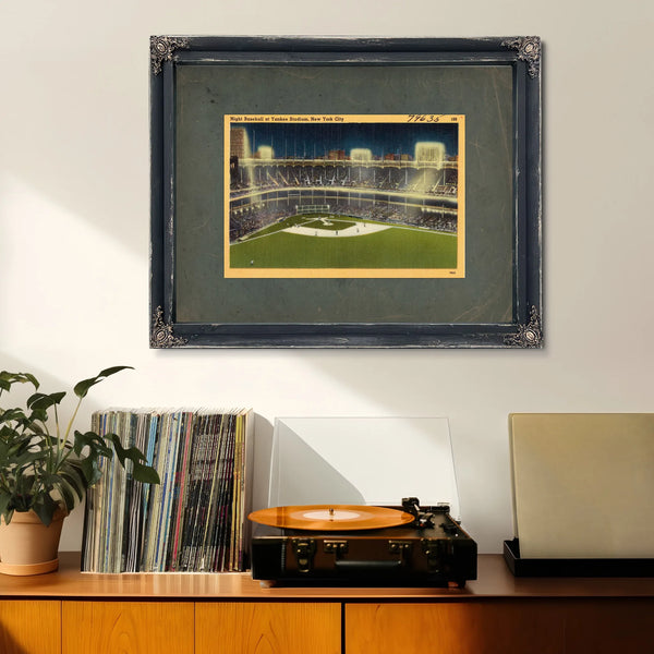 Night Baseball at Yankee Stadium New York City — Framed Wall Art Room View | Bella Frye