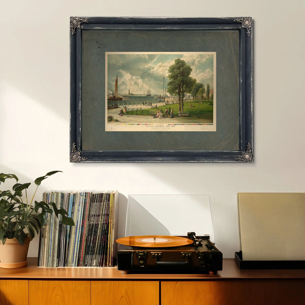 Castle Garden New York Showing Bartholdis Statue of Liberty 1887 — Framed Wall Art Room View | Bella Frye