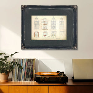 The Keepers Blueprint Fort Carroll Light Station Technical Drawings — Framed Wall Art Room View | Bella Frye