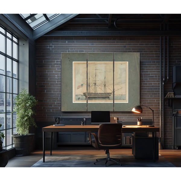 US. Ship North Carolina 102 Guns — Framed Wall Art Room View | Bella Frye
