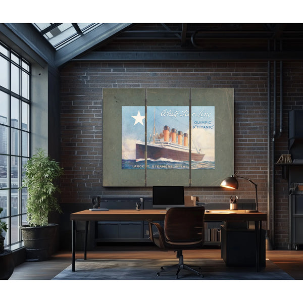 White Star Line Olympic and Titanic Promotional Brochure Cover — Framed Wall Art Room View | Bella Frye