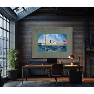 Steamboat Reindeer Hudson River Side Wheel Passenger Steamer — Framed Wall Art Room View | Bella Frye