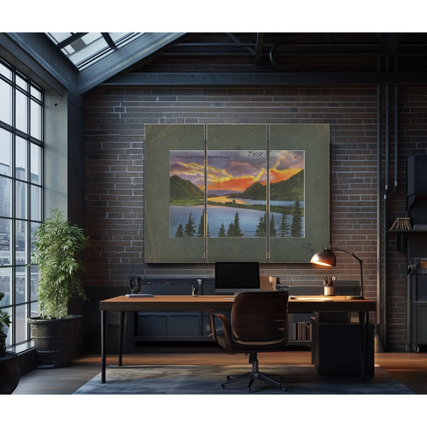 Sunset On The Columbia Portland Oregon — vintage wall art by Bella Frye