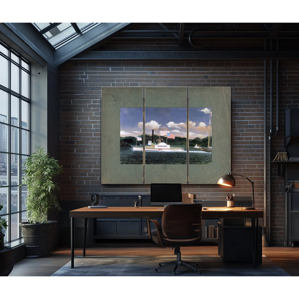 Steamboat Peter Crary on the Hudson River — Framed Wall Art Room View | Bella Frye