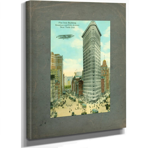 The Iron Sentinel Manhattans Wedge of Progress — Stretched Canvas Print | Bella Frye