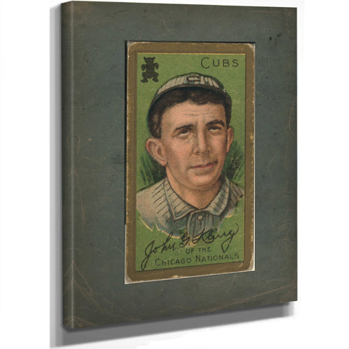 John G Kling Chicago Cubs Baseball Card Portrait — Stretched Canvas Print | Bella Frye