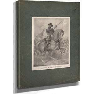 General Benjamin Harrison Come on Boys! Battle of Resaca May 13th to 16th 1864 1888 — Stretched Canvas Print | Bella Frye