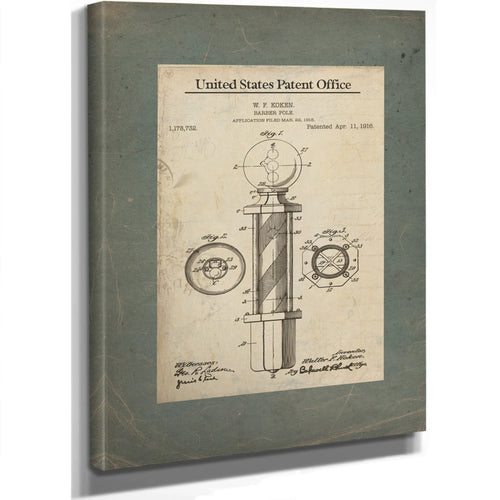 The Bloodletters Beacon — Koken Patent Blueprint — Stretched Canvas Print | Bella Frye
