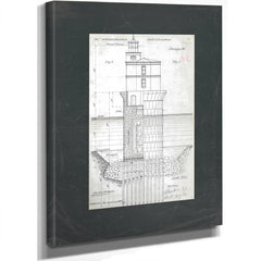 The Keepers Blueprint Chesapeake Bay Lighthouse Engineering Study — Stretched Canvas Print | Bella Frye
