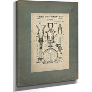 The Bertelli Apparatus Patent for Effervescence — Framed Wall Art Room View | Bella Frye