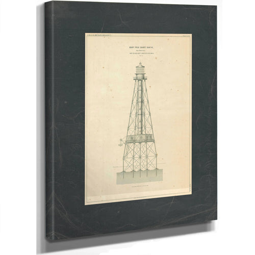 Coffins Patches Lighthouse Blueprint Maritime Architecture of the Florida Reef — Stretched Canvas Print | Bella Frye