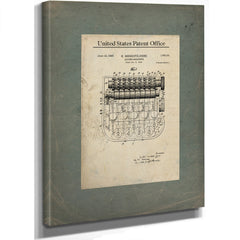 The Arithmeticians Engine — Patent Blueprint of Mechanical Calculation — Framed Wall Art Room View | Bella Frye