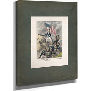 Storming of the Heights at Monterey_ by the American Army Sept 21st 1846 1846 — Stretched Canvas Print | Bella Frye