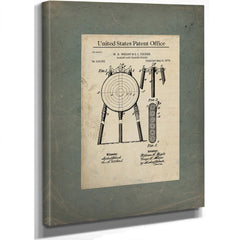Us Patent No. 21533 Target and Target Stand by Wh Wright Gl Thorne (may 6 1879) — Stretched Canvas Print | Bella Frye
