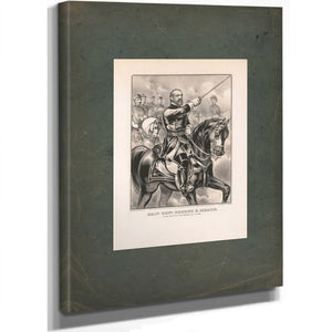 Major General George G Meade at the Battle of Gettysburg July 3d 1863 1863 — Stretched Canvas Print | Bella Frye