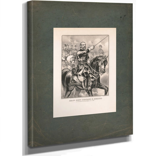 Major General George G Meade at the Battle of Gettysburg July 3d 1863 1863 — Stretched Canvas Print | Bella Frye