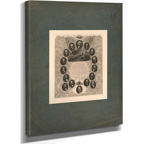 The Declaration of Independence and Portraits of the Presidents 1861 1865 — Stretched Canvas Print | Bella Frye