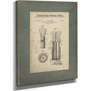 The Gentlemans Ritual — Stelton Shaving Brush Patent — Stretched Canvas Print | Bella Frye
