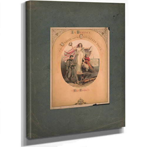 In Defence of the Union and the Constitution 1861 — Stretched Canvas Print | Bella Frye