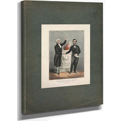 Washington and Lincoln the Father and the Saviour of Our Country 1865 — Stretched Canvas Print | Bella Frye