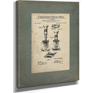 The Bureaucrats Mark — Patent Drawing of the Self Inking Stamp — Framed Wall Art Room View | Bella Frye