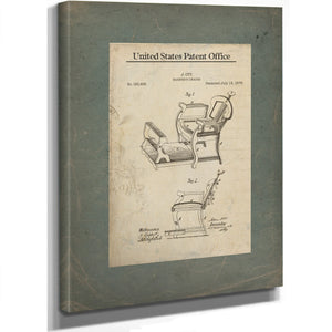 The Barbers Throne Patent Archive Print — Stretched Canvas Print | Bella Frye