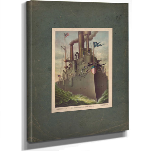 Rear Admiral Deweys Flagship Olympia 1898 — Stretched Canvas Print | Bella Frye