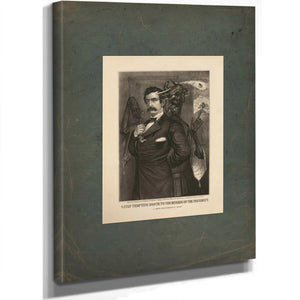 Satan Tempting Booth to the Murder of the President 1865 — Stretched Canvas Print | Bella Frye