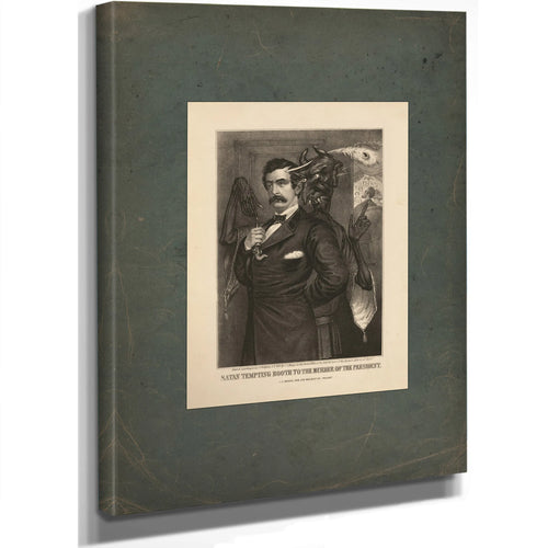 Satan Tempting Booth to the Murder of the President 1865 — Stretched Canvas Print | Bella Frye
