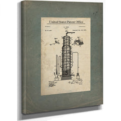 The Hinz Distillation Apparatus Patent Blueprint of Forbidden Spirits — Stretched Canvas Print | Bella Frye