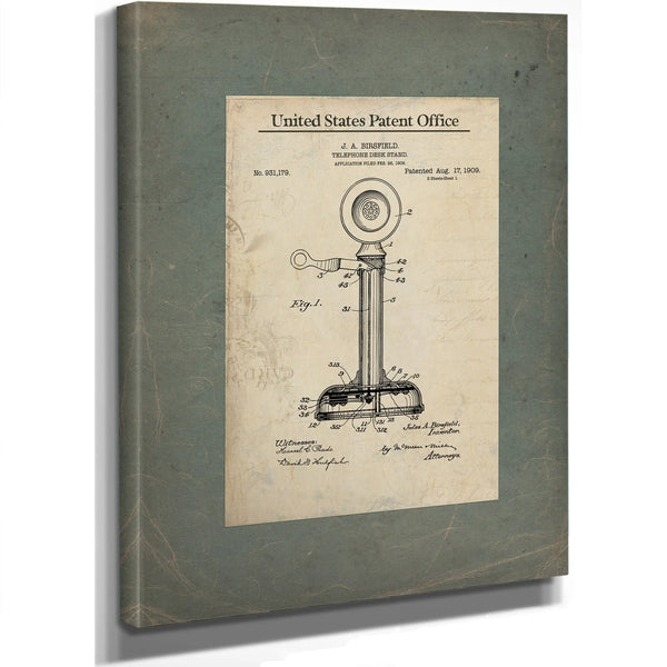 The Birsfield Transmitter — Patent Drawing for the Candlestick Telephone Stand