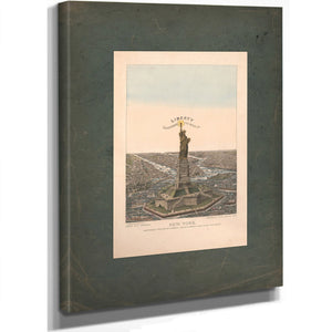 New York Bartholdi Statue of Liberty Erected on Bedloes Island in New York Harbor 1885 — Stretched Canvas Print | Bella Frye