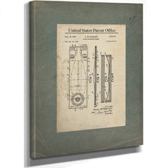 Us Patent No. 29189 Play Curling Game by Pw Howlett (1959) — Stretched Canvas Print | Bella Frye